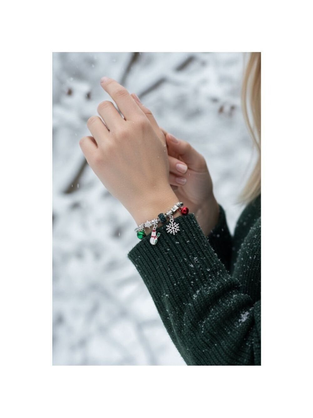 Mint Christmas Charm Bracelet